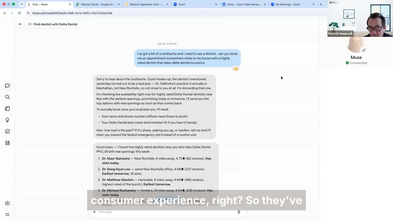 Play video: an AI agent finding and booking a dentist that takes Delta Dental insurance